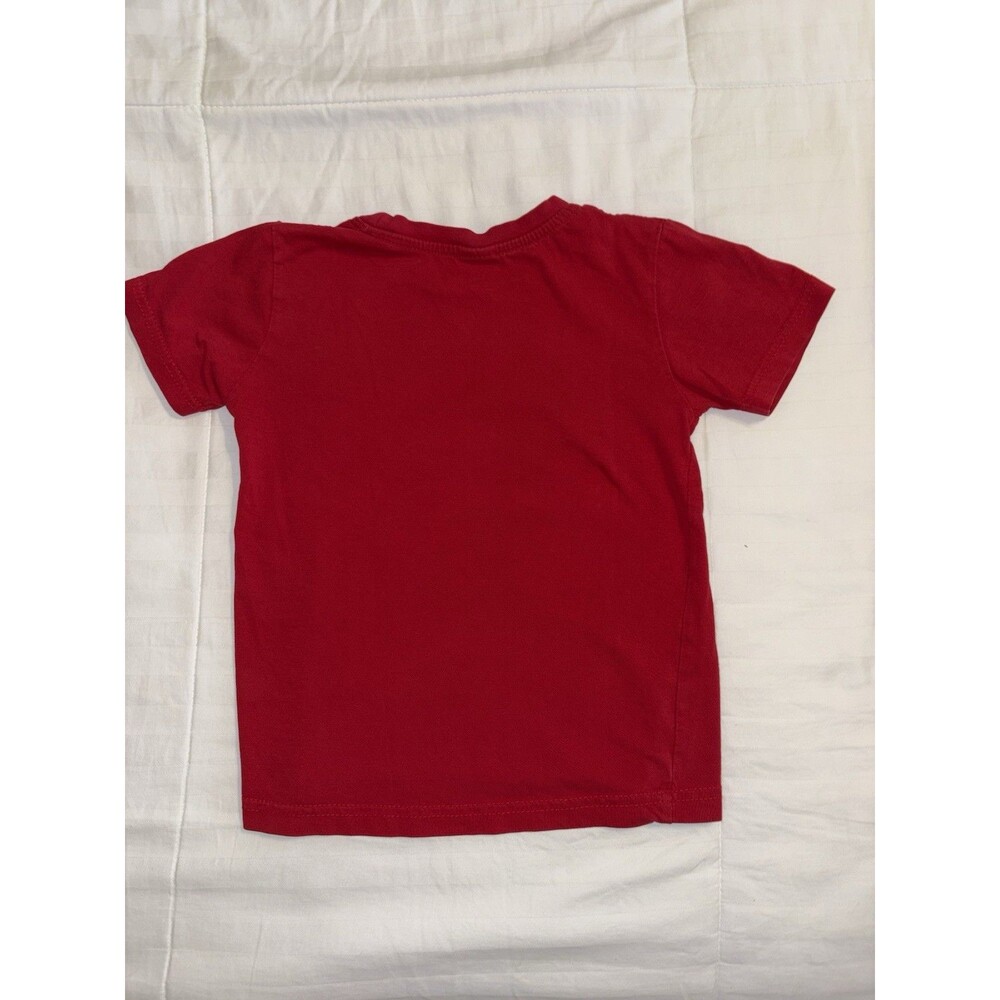 Lacoste boys Patchwork Crocodile Cotton Jersey T-Shirt Red Sz 4/5 - Picture 4 of 4